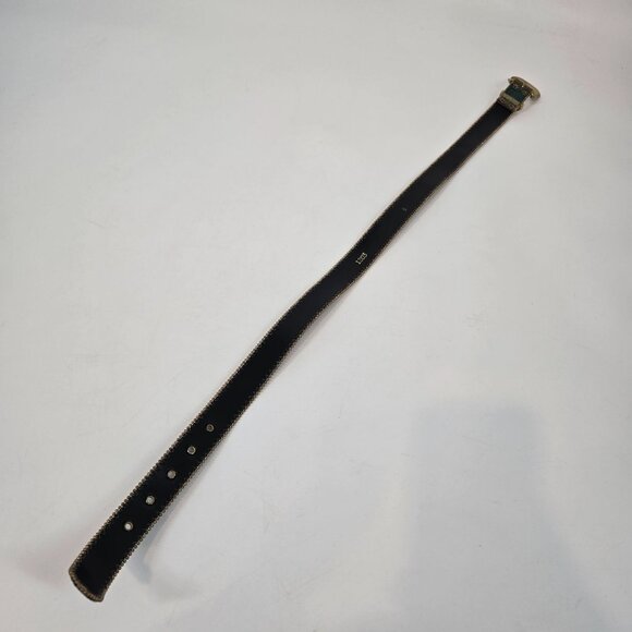 Vintage Multicolor Southwestern Tapestry Belt Brass Buckle & Bead Trim Sz Small - Picture 7 of 9